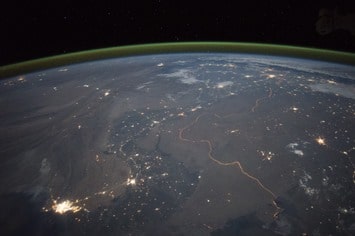 Indo Pak border at night.