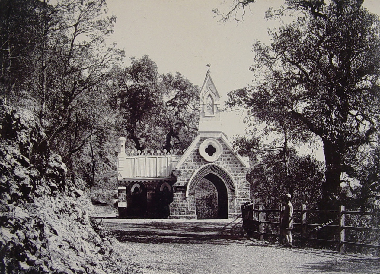 The lychgate of the Camel’s Back Road Cemetery.