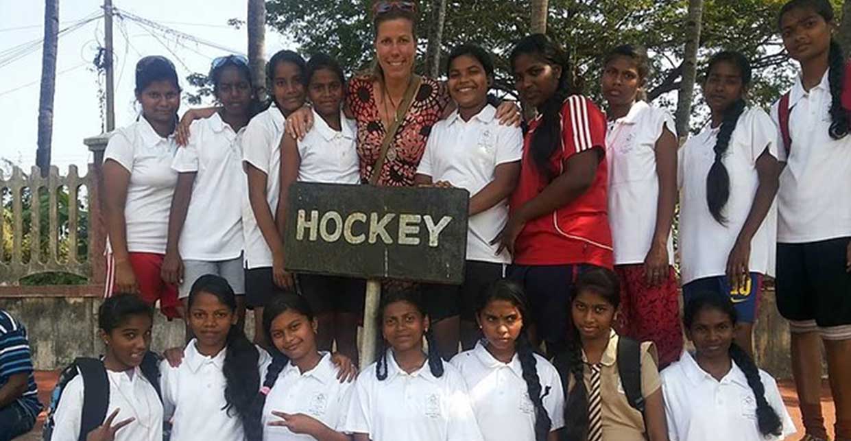 Andrea Thumshirn with village players