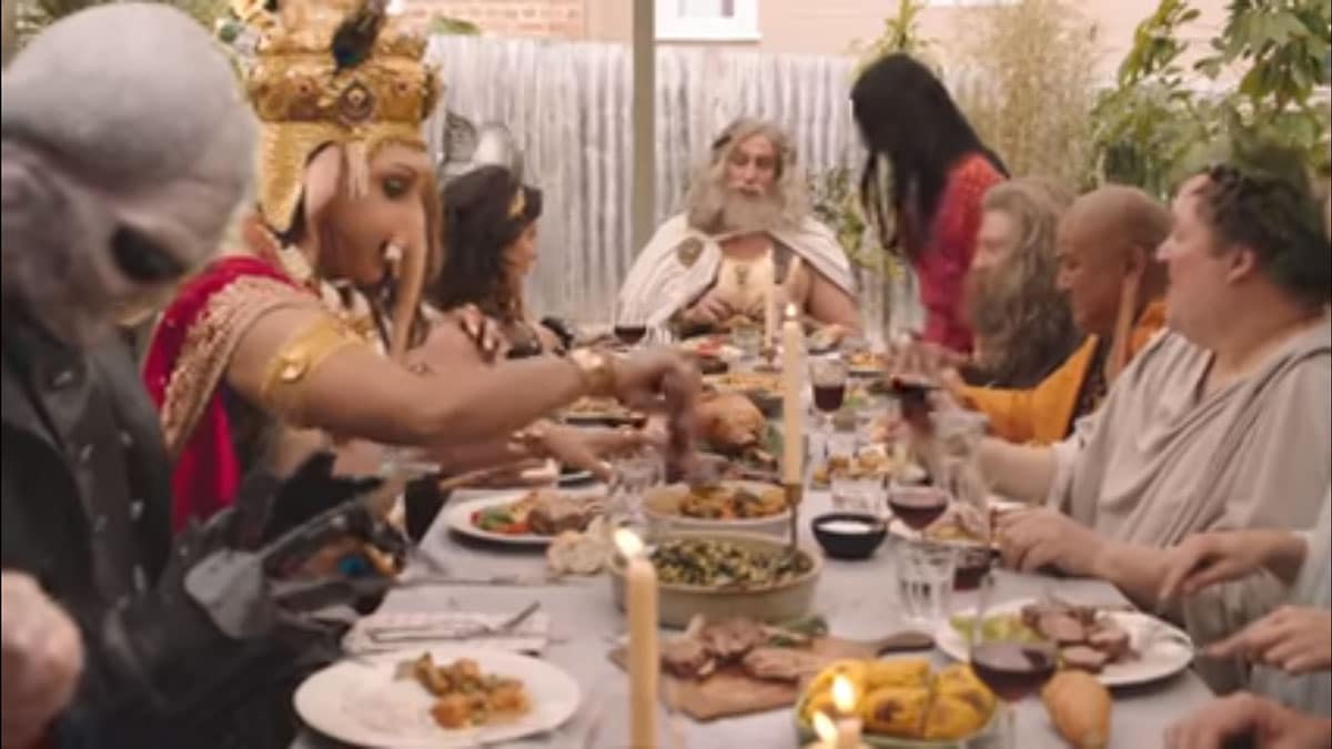 The controversial ad by Meat and Livestock Australia featuring religious figures.