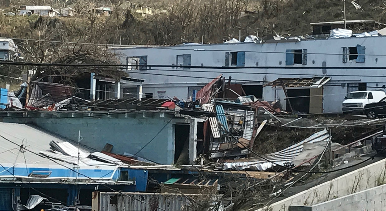 Homes destroyed by the twin hurricanes in the Virgin Islands in September. Photo: Courtesy Pash Daswani
