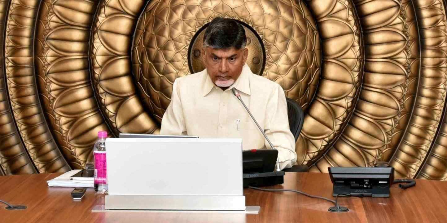Andhra Pradesh Chief Minister N. Chandrababu Naidu during a meeting with the council of ministers at the Secretariat in Vijayawada on Sept 10, 2017.