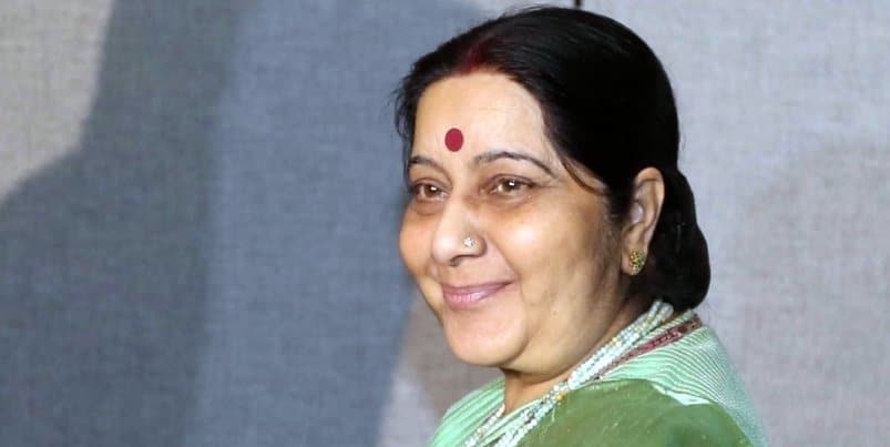 External Affairs Minister Sushma Swaraj on the sidelines of the UN General Assembly session at the United Nations headquarters in New York on Sept 20, 2017.
