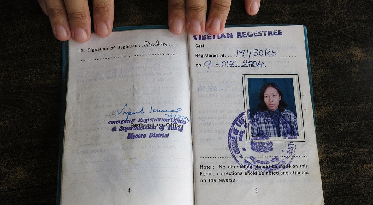 Tibetan exiles in India have a registration certificate that allows them to stay in the country.
