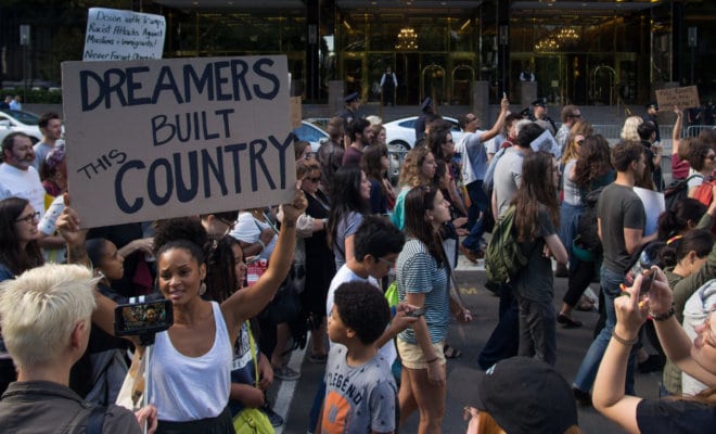 Rally against the rescission of Deferred Action For Childhood Arrivals (DACA) in New York City on September 9, 2017.