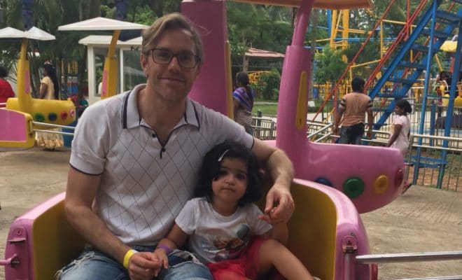 Johan Andersson with his daughter