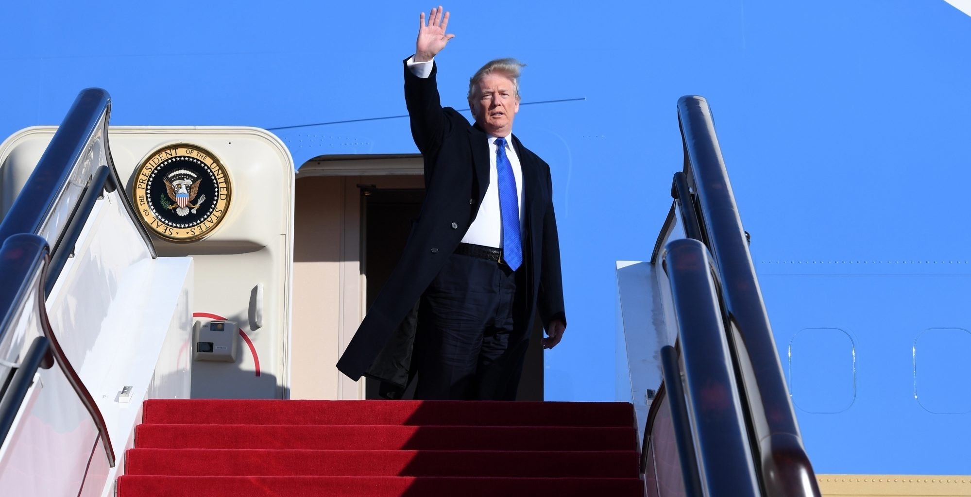 U.S. President Donald Trump leaves Beijing on Nov. 10, 2017, concluding his state visit to China.