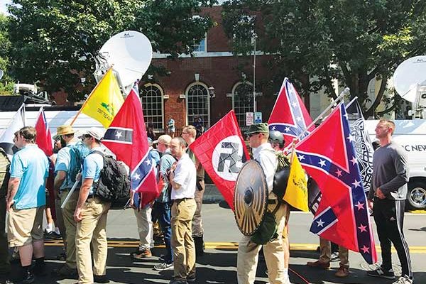 Alt right demonstrators in Charlottesville in August 2017.
