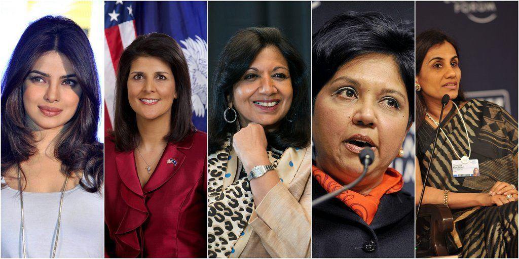 (From left) Priyanka Chopra, Nikki Haley, Kiran Mazumdar-Shaw, Indra Nooyi, Chanda Kochhar