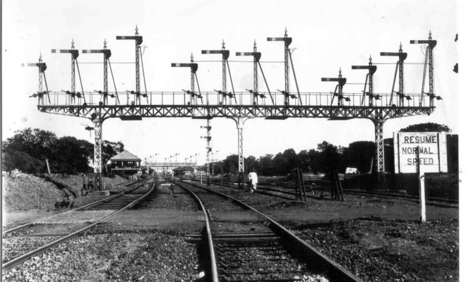 A rare photo of a Semaphore signalling system at Adra yard of South-eastern Railways.