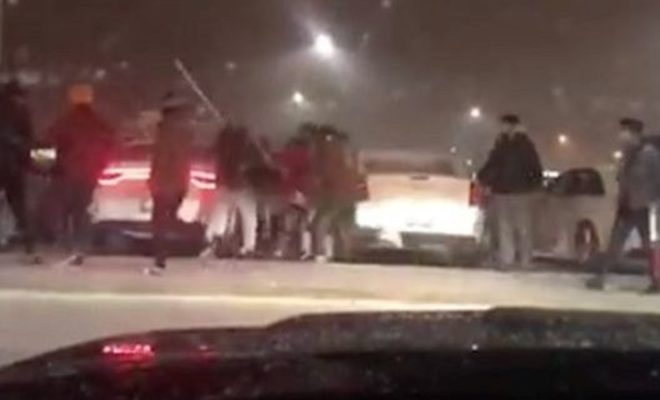 A Screengrab from the Brampton brawl video.