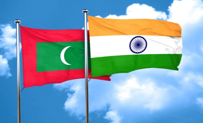 Maldives flag with India flag