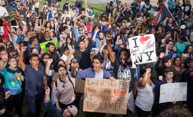 DACA protest at Columbus Circle in September 2017