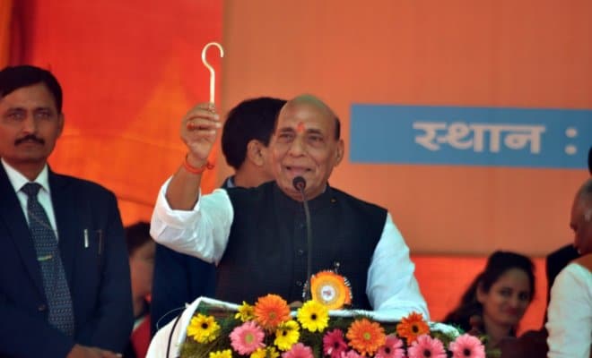 Union Home Minister Rajnath Singh during an event in Lucknow on Jan 21, 2018.