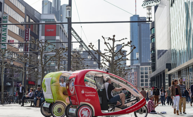 Bike taxis in Frankfurt city, Germany