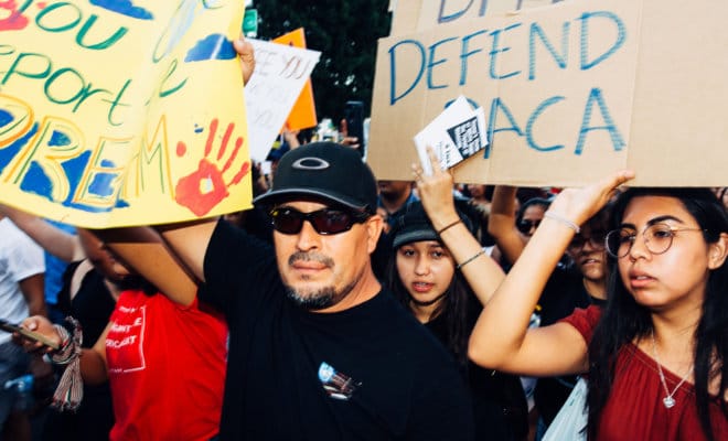 Protesters supporting DACA