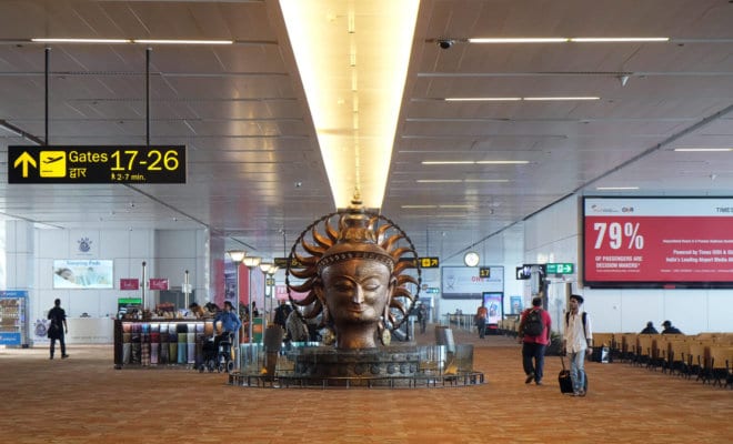 Indira Gandhi international airport at New Delhi.