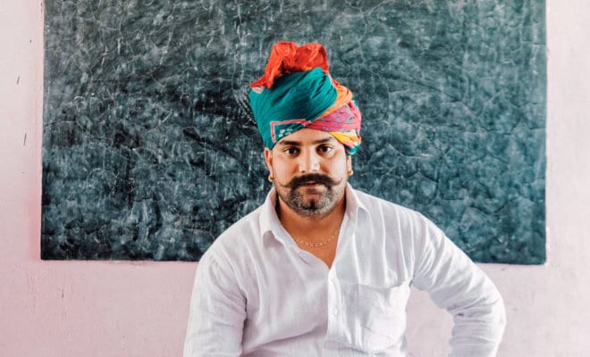 Suresh Chauhan, the sarpanch, or mayor, of Gothara Tappa Dahina. He says education is helping advance women's causes. Photo :Poras Chaudhary/The Washington Post