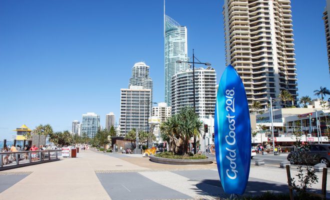 A countdown clock for the 2018 Gold Coast Commonwealth Games.