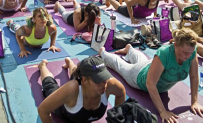 Yoga in Times Square
