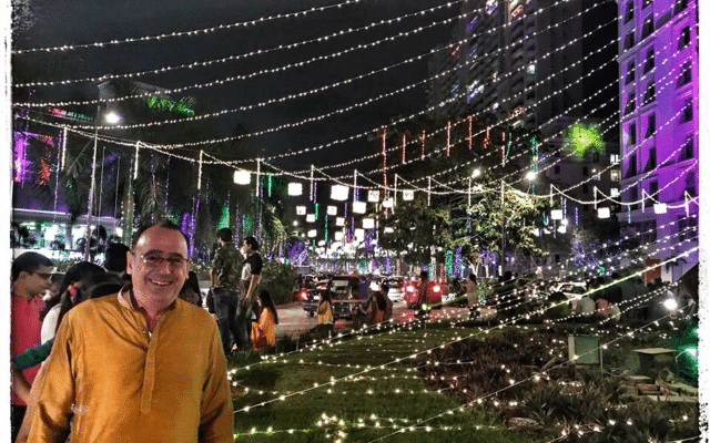 Chris Erhard at a Diwali celebration in Thane
