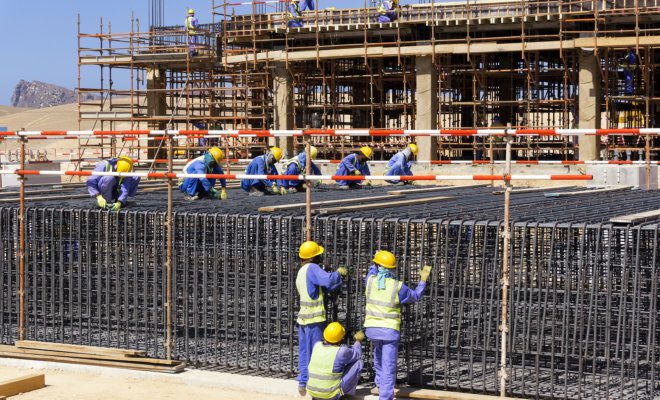 Construction workers in Dubai
