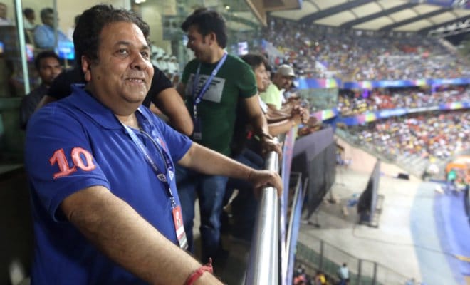 IPL chairman Rajeev Shukla during the Qualifier 1 match of the Vivo Indian Premier League 2018 between the Sunrisers Hyderabad and the Chennai Super Kings held at the Wankhede Stadium in Mumbai on May 22, 2018.