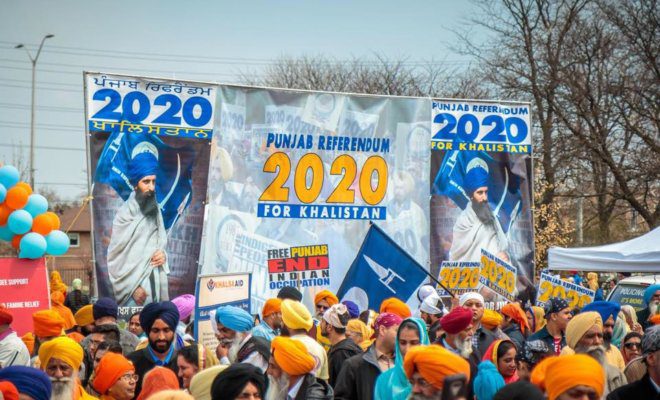 Pro-Khalistan banners seen at an event in Toronto, Canada, in April 2018. (Representational Image)