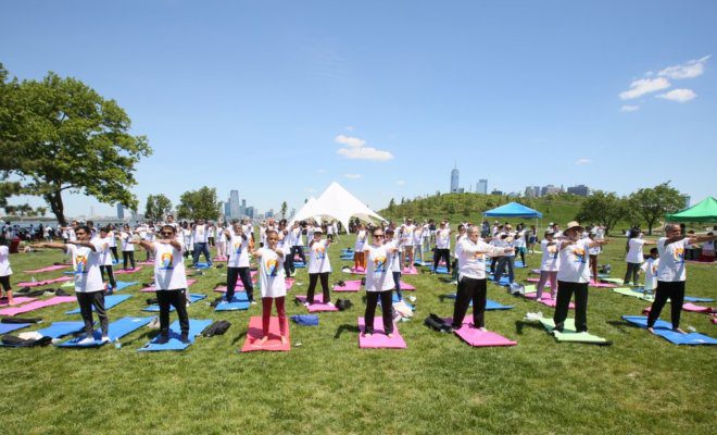 International Yoga Day celebrations at Governors Island in New York.