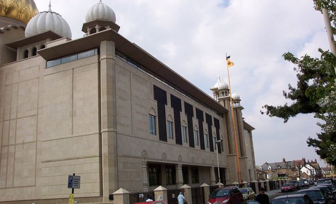 Sri Guru Singh Sabha, a gurdwara in Southall, London.