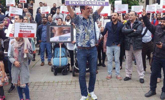 Immigration rights supporters in London.