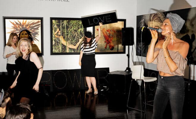 Jess Magic, far right, leads a Soul Salon in New York, June 22, 2018.