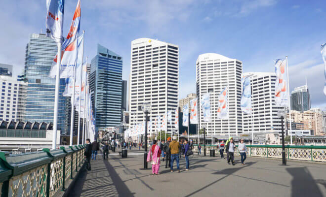 Darling Harbour in Sydney, Australia.