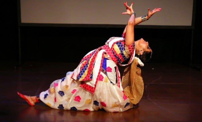 Anwesa Mahanta performs in the Sattriya style of Indian dance as part of the Drive East festival at La MaMa Experimental Theater in New York.