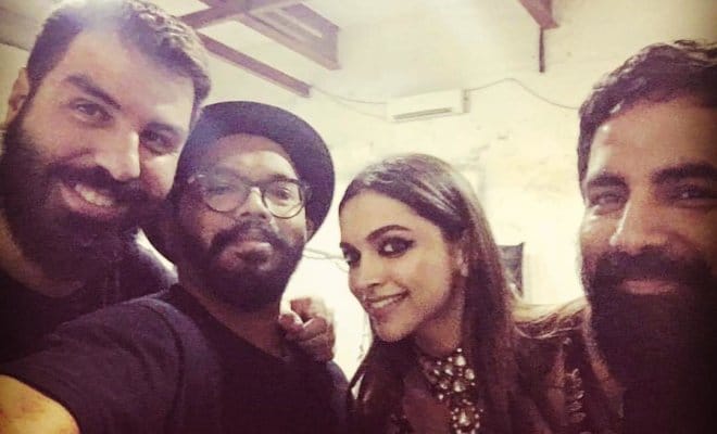 (From left) Errikos Andreou with creative director Prashish More, actress Deepika Padukone and fashion designer Sabyasachi Mukherjee.