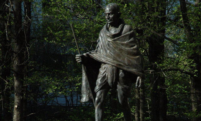 Gandhi sculpture in Canberra, Australia.