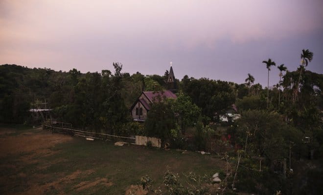 The Church of the Epiphany in Mawlynnong, India, which is over 100 years old, March 30, 2018.