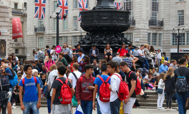 Piccadilly Circus in London.