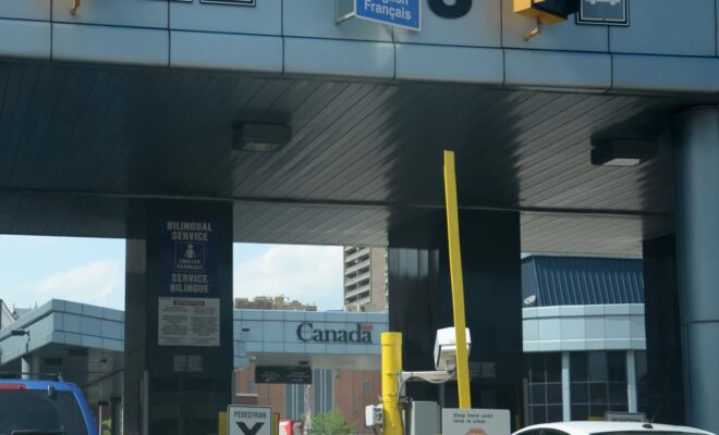 Windsor border in Ontario, Canada.
