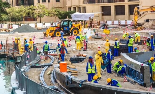 Construction workers in Dubai