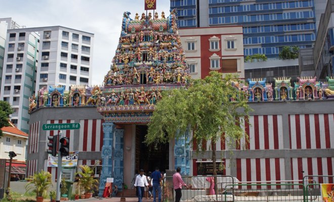Sri Veeramakalimamman Temple at Little India in Singapore