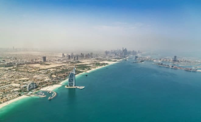 Aerial view of Dubai.
