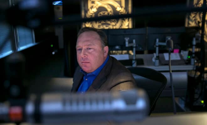 Alex Jones, the Infowars founder and social media shock jock, in Austin, Texas, Feb. 17, 2017.