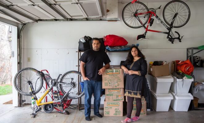 Uday Verma and his wife Anamika Chandel in Iowa City, Iowa, Aug. 31, 2018.