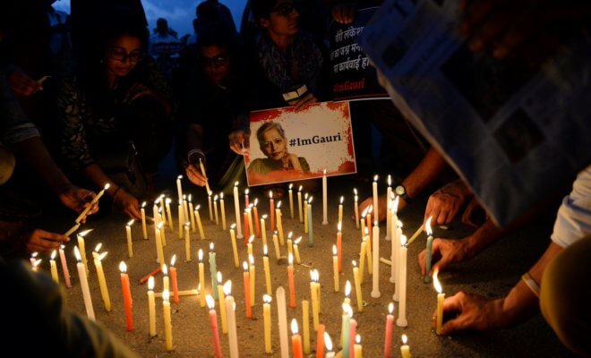 People remember journalist Gauri Lankesh who was killed in Bengaluru in 2017