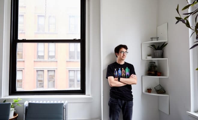 Yoni Bloch, an Israeli rock star who founded the interactive entertainment startup Eko, at his office in New York.