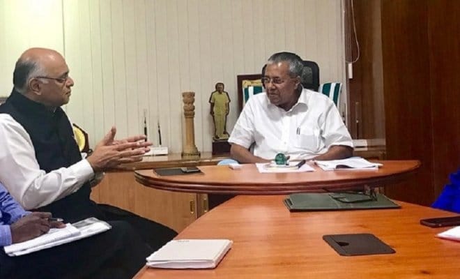 Chief Minister of Kerala Pinarayi Vijayan with Junaid Ahmad, World Bank Country Director in India.