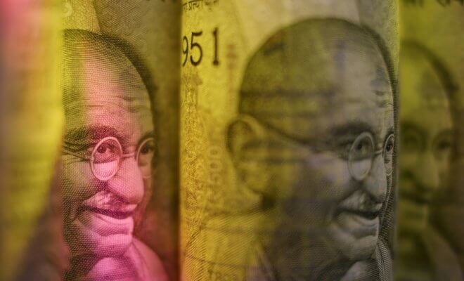 Indian five hundred rupee banknotes are arranged for a photograph in Mumbai, India.