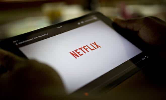 The Netflix Inc. app is displayed for a photograph on an Apple Inc. iPad mini tablet compute.