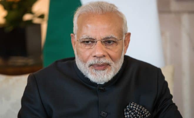 Narendra Modi, India's prime minister, is shown in London on April 18, 2018.
